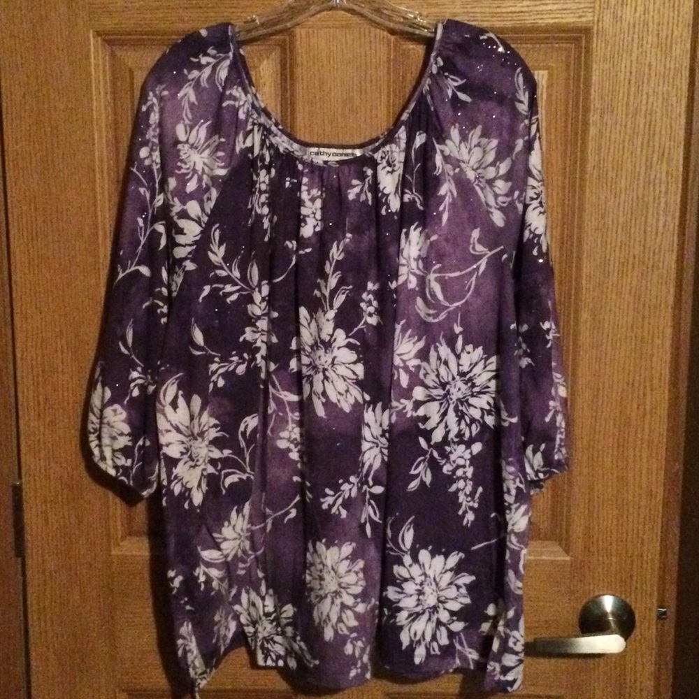 3/4 elastic sleeve top